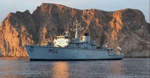 Lietuvos karinių jūrų pajėgų priešmininis laivas M53 "Skalvis" - tarptautinėse pratybose.