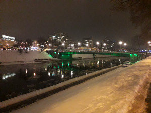 Žaliasis tiltas Vilniuje. naktis. Slaptai.lt nuotr.
